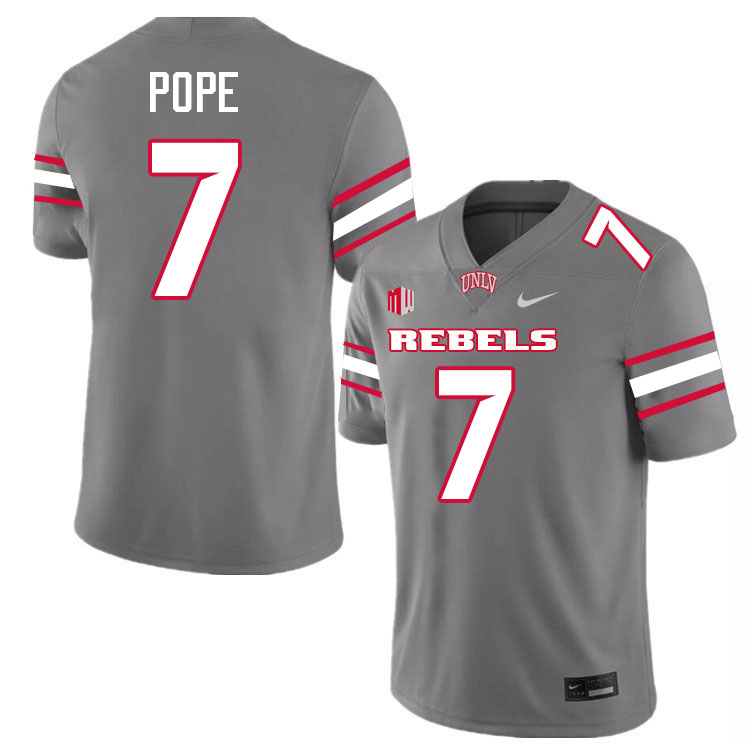 #7 Jake Pope UNLV Rebels College Football Jersey Stitched-Grey